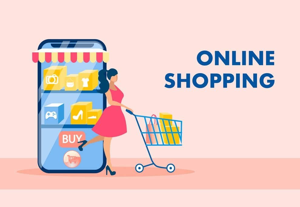 online shopping e commerce banner concept vector 25035204
